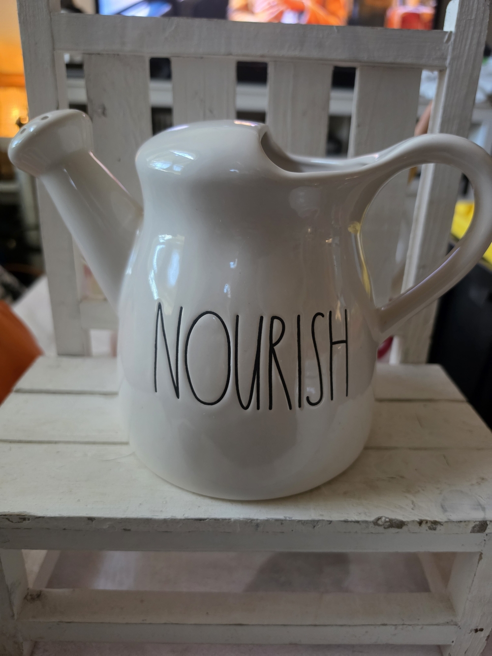Rae Dunn Nourish White Watering Pitcher